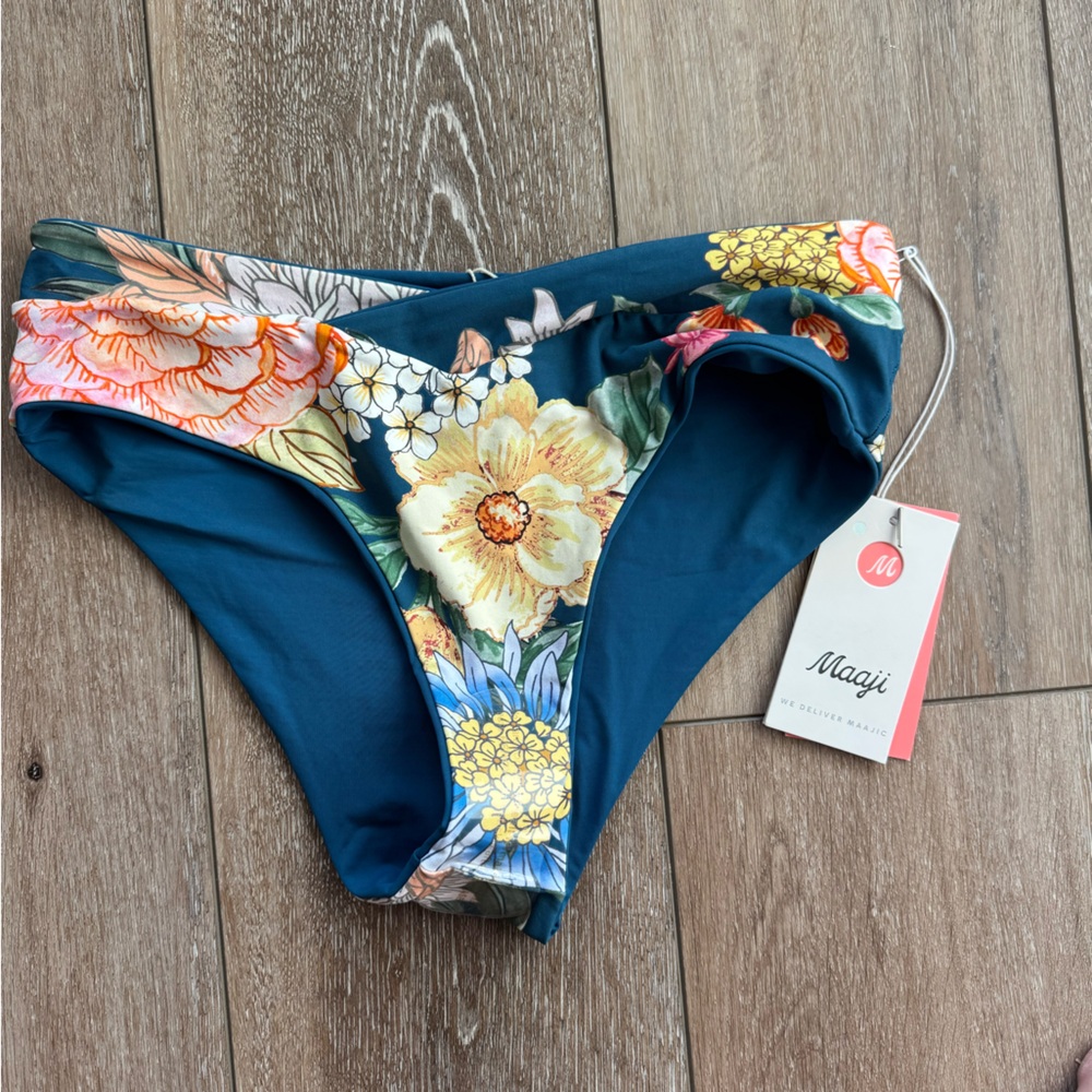 Maaji Blue Floral Bikini Bottom